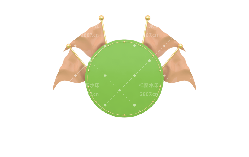 元素C4D立体绿色简约优惠券