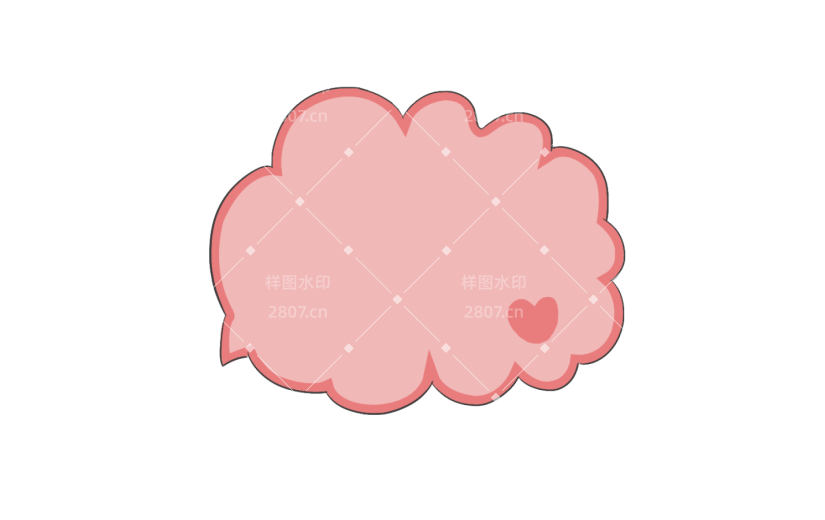 元素卡通爱心粉色对话框