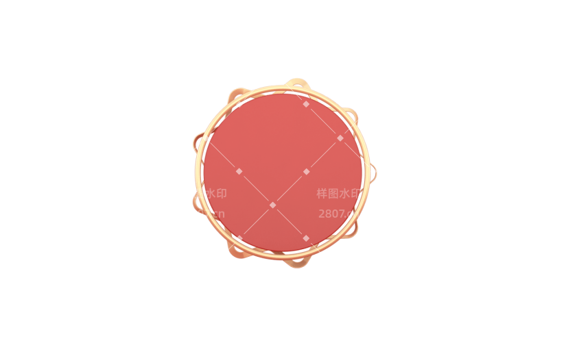 元素C4D立体红色简约优惠券