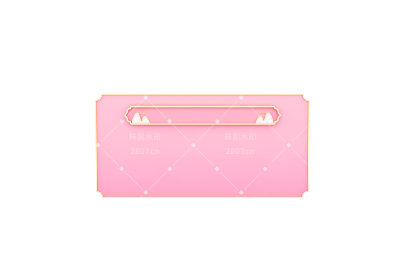 元素C4D立体粉色简约产品展示框2008193