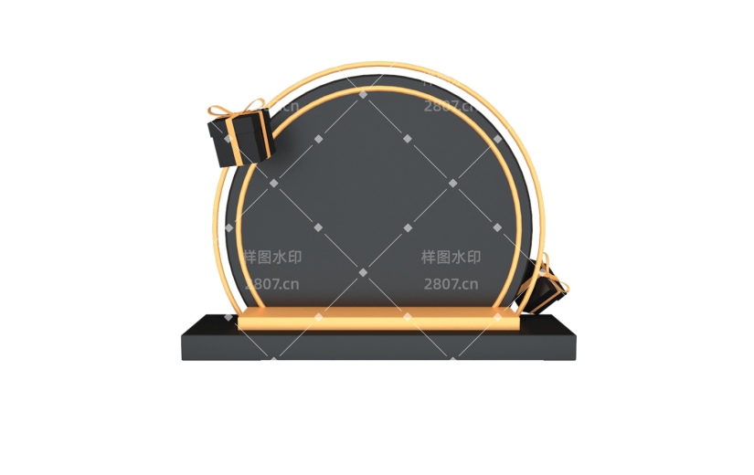 元素C4D立体黑色简约优惠券