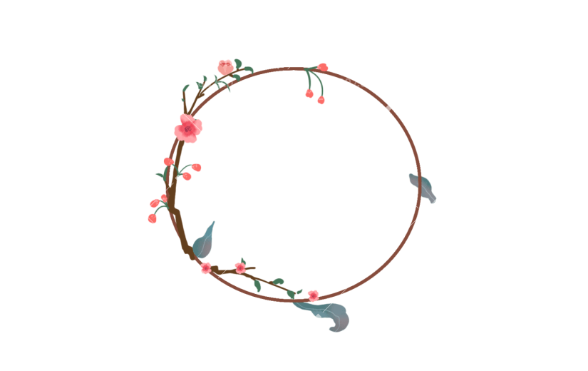 元素手绘花朵边框插画元素