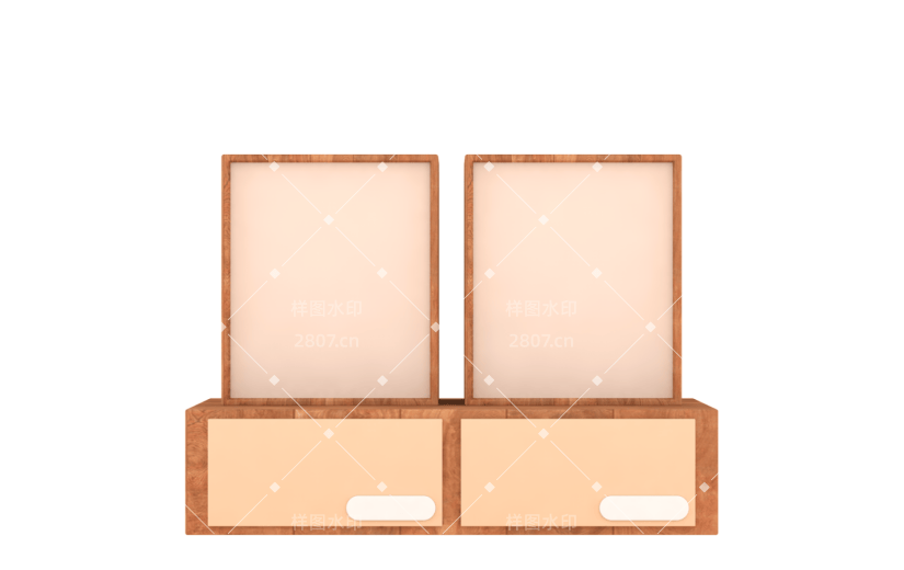 元素C4D立体棕色简约产品展示框200805