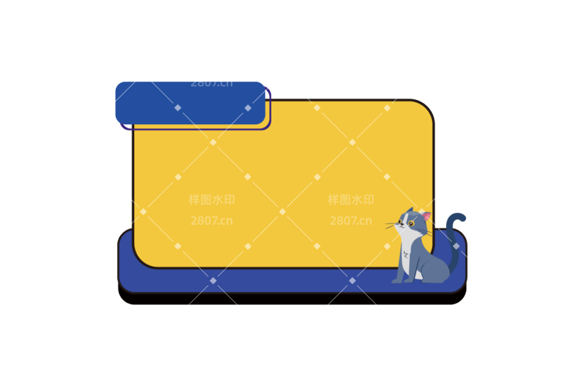 扁平 简约 通用 边框 文本 标题 通知  宠物 猫