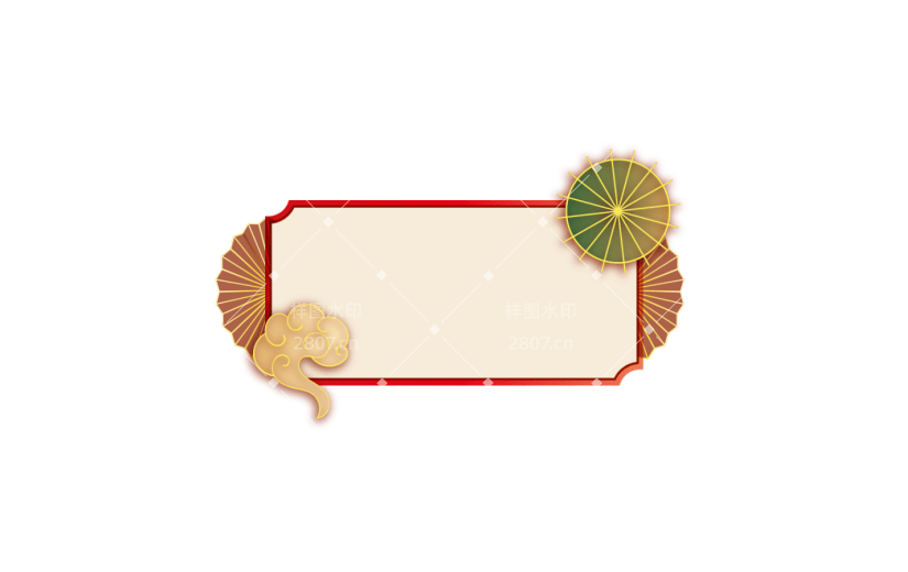 元素春节国潮烫金边框素材