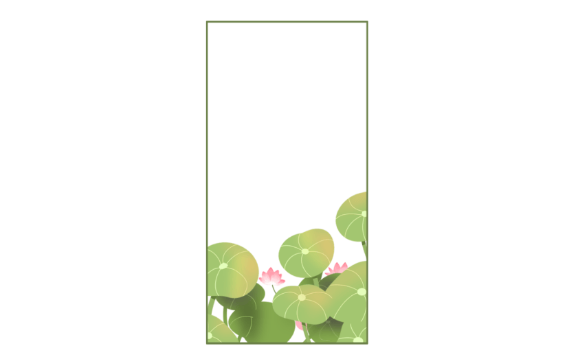 素材卡通荷花花卉边框