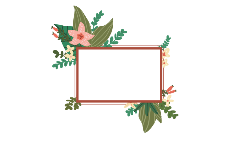 长方形鲜花边框