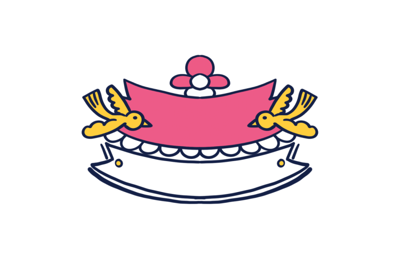 元素卡通风女生节标题框插画元素