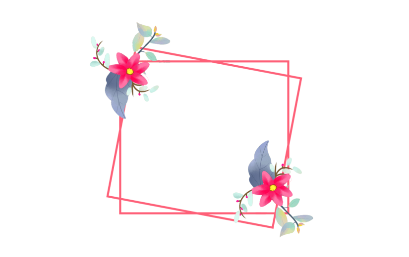 元素手绘花朵边框插画元素