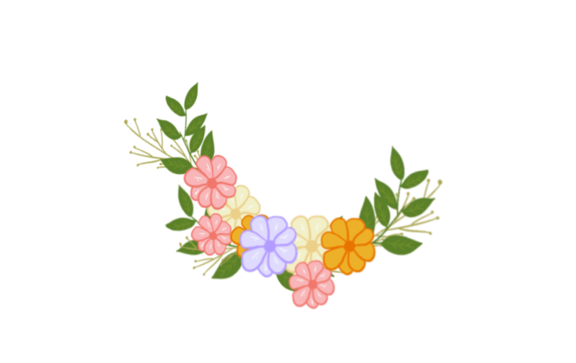 元素 花环 边框 花朵 植物  小清新