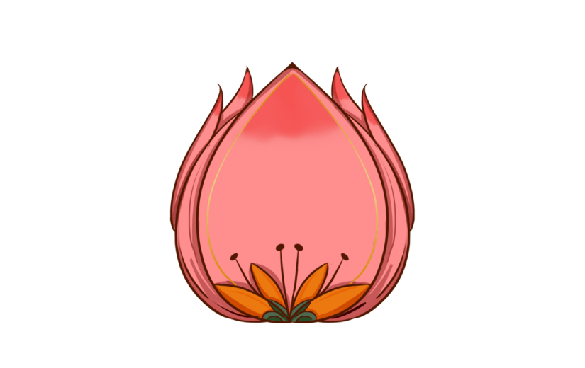 手绘新年花苞装饰板