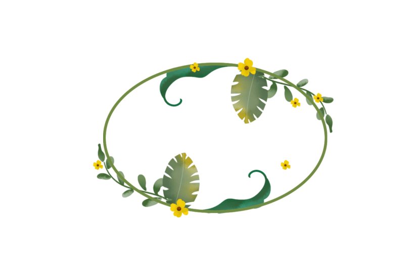 元素手绘花朵边框插画元素