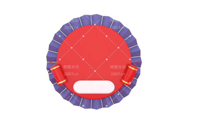 元素C4D立体红色简约优惠券