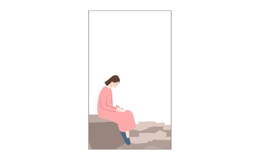 素材卡通女孩人物边框装饰