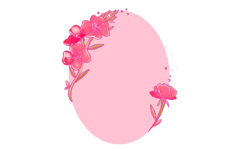 元素女生节妇女节花卉边框纹理