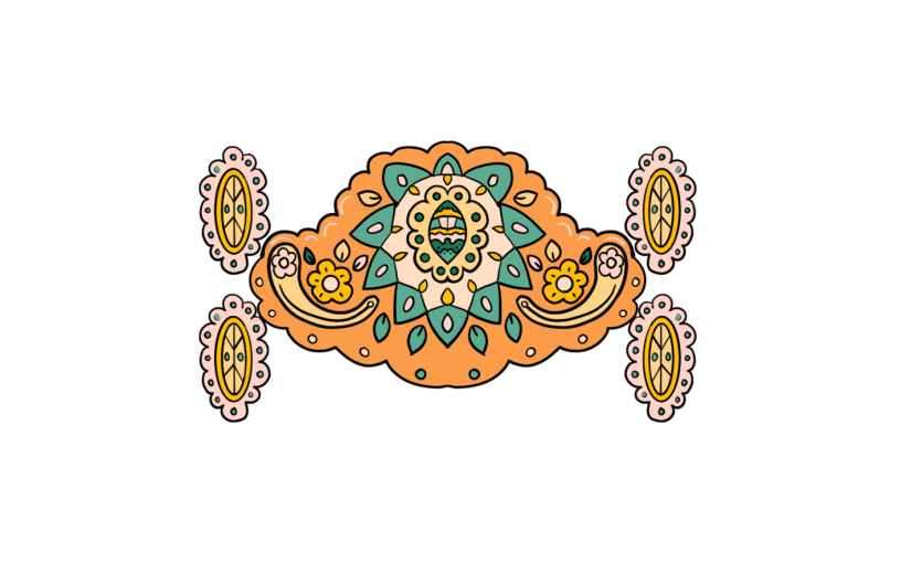 元素卡通风女王节民族风边框标题框插画元素