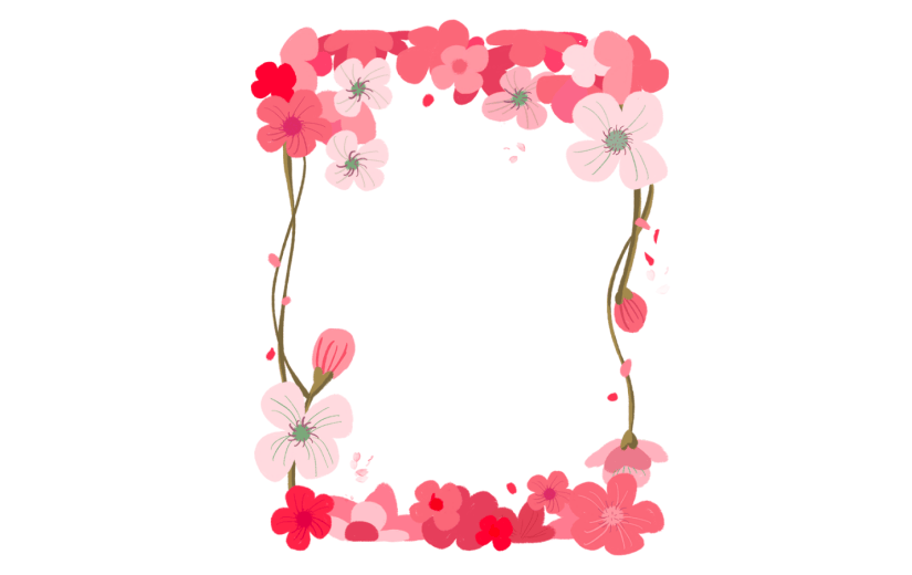 元素女生节妇女节花卉边框纹理