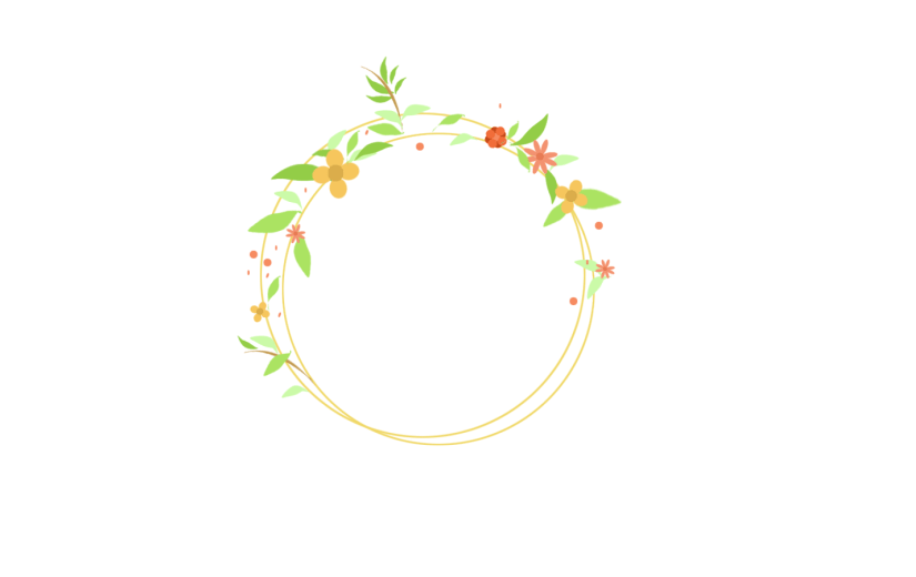 元素 边框 树叶 绿色 扁平 花 插画元素 简约