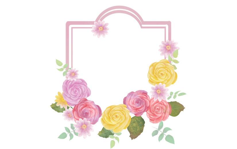 元素鲜花玫瑰花边框通用
