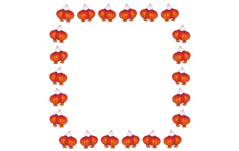 元素卡通手绘中元节边框
