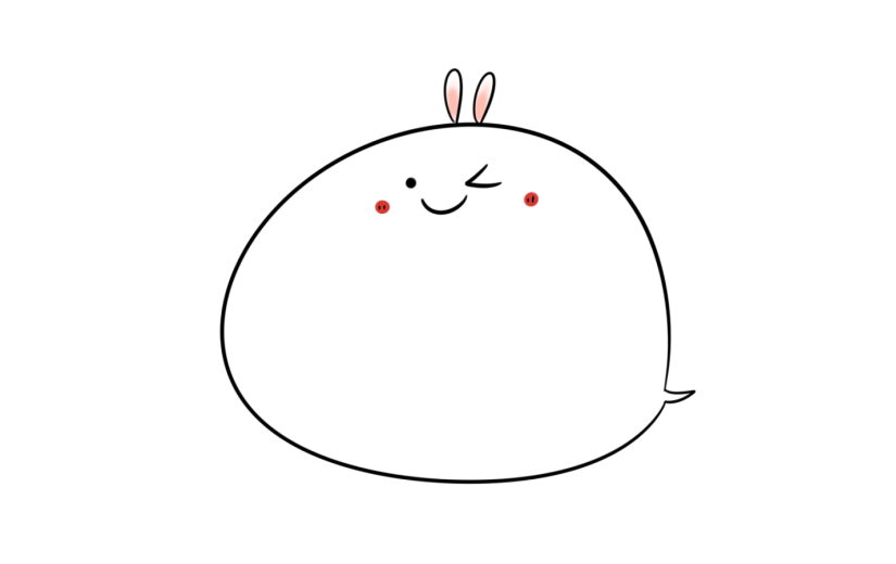 元素卡通白兔边框插画元素