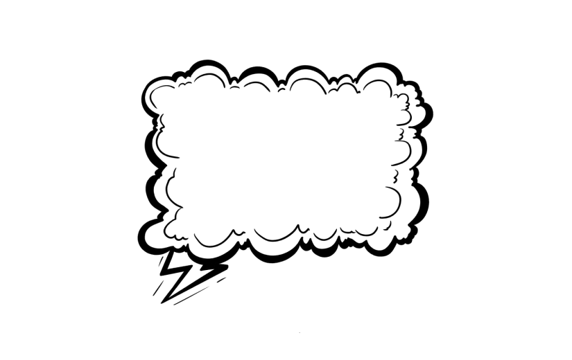 元素手绘黑色对话边框插画元素