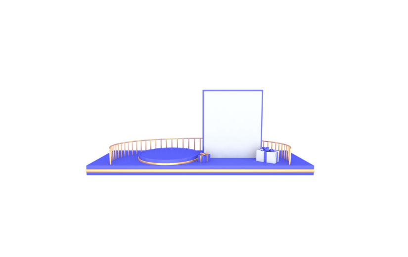 元素C4D立体蓝色简约产品展示框