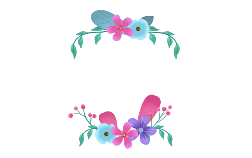 元素手绘花朵边框插画元素