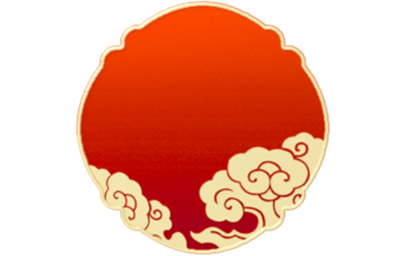 元素C4D立体红色古风边框
