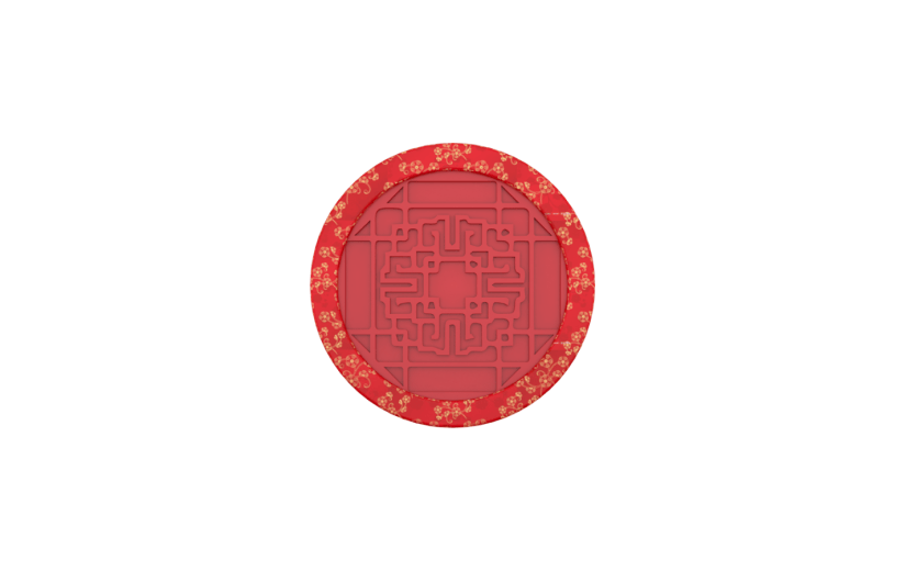 元素C4D立体红色简约优惠券