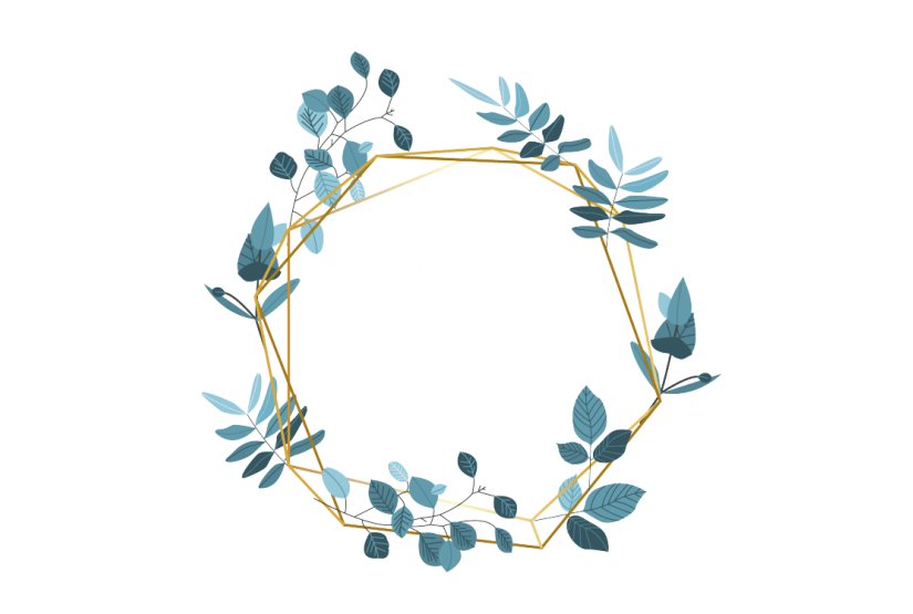 小清新日系水彩花环矢量元素