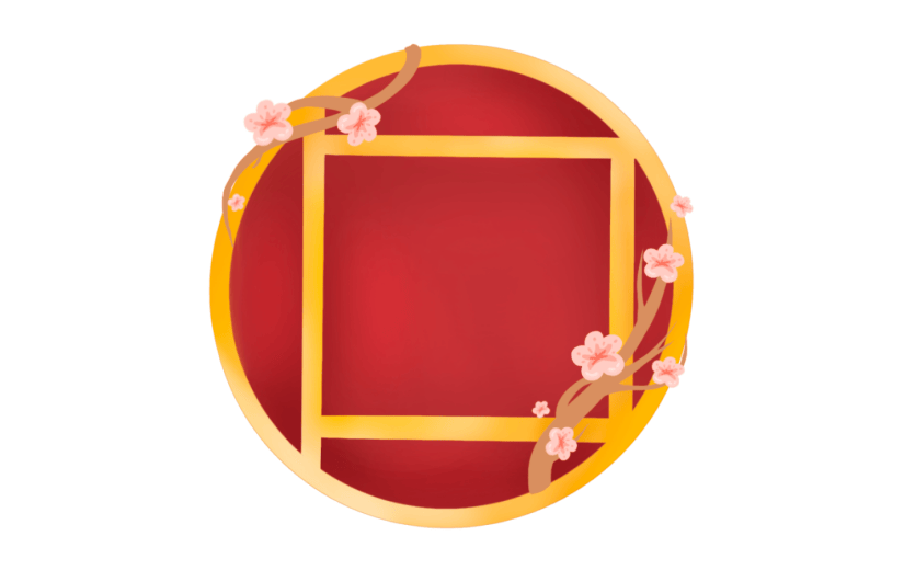 元素古风窗户梅花边框纹理