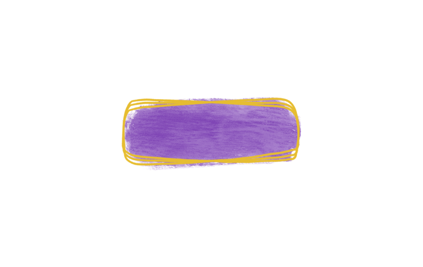 元素手绘渲染紫色边框插画元素