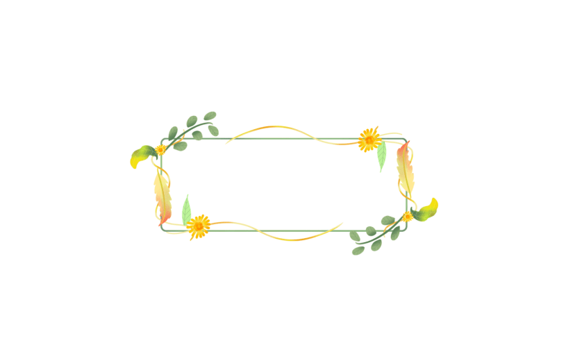 元素手绘花朵边框插画元素
