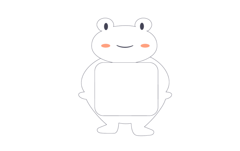 线条 简约 可爱 动物 青蛙 二维码 边框