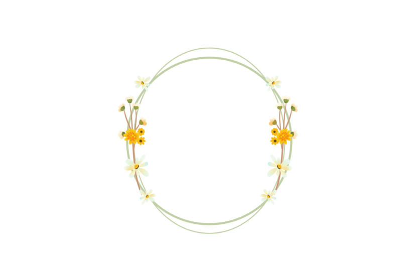 元素手绘花朵边框插画元素