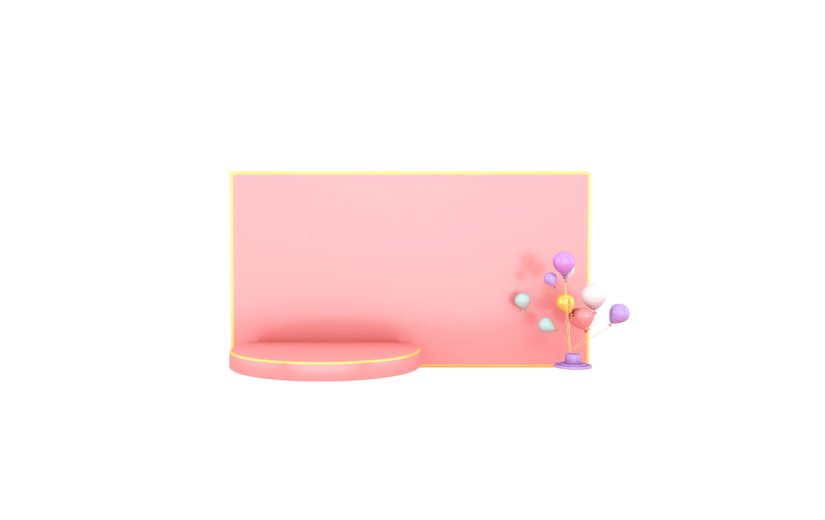 元素C4D立体粉色简约优惠券
