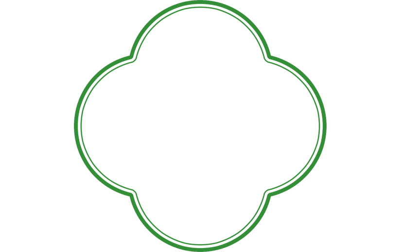 绿色中国风四圆瓣边框