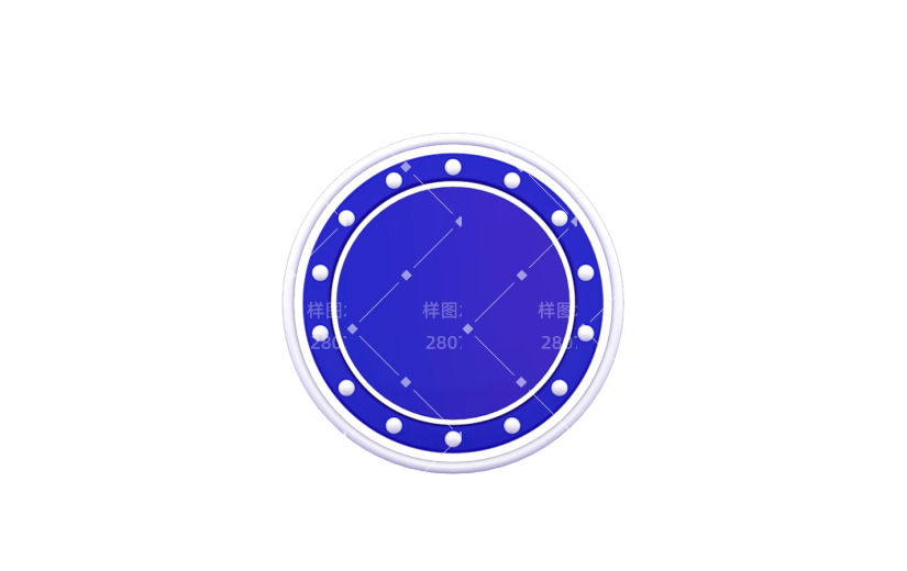 元素C4D立体蓝色简约优惠券