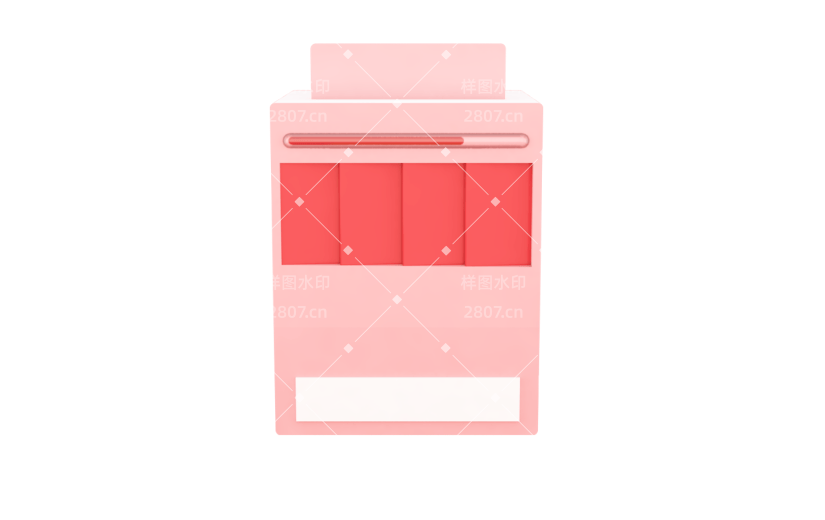 元素C4D立体红色简约优惠券