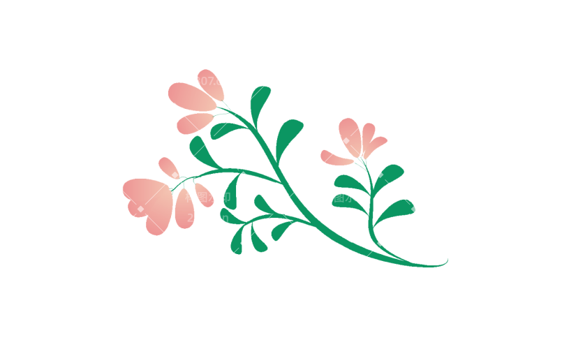 元素卡通手绘粉红花朵边框装饰元素