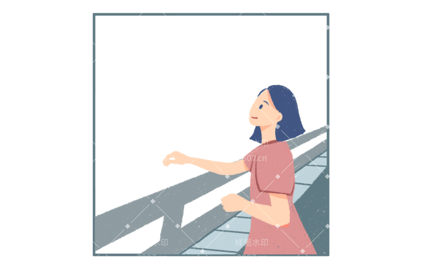 素材卡通女孩人物装饰边框