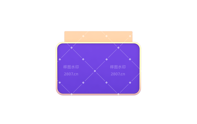 元素C4D立体紫色简约优惠券