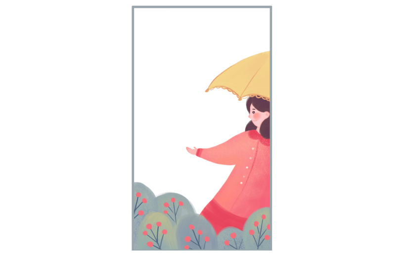 谷雨卡通人物边框