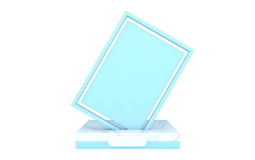 元素C4D立体蓝色简约优惠券