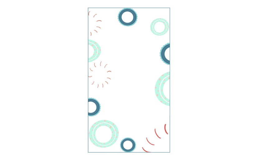 素材卡通夏天游泳圈边框装饰