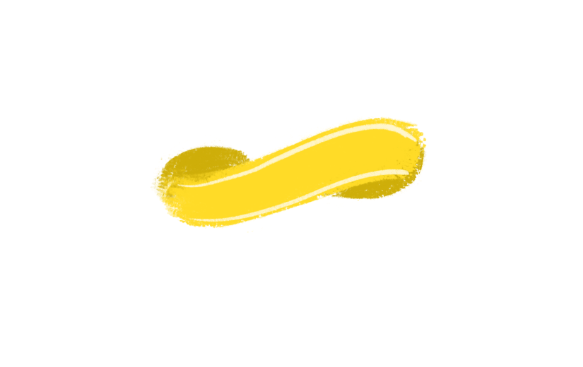 元素手绘黄色边框插画元素