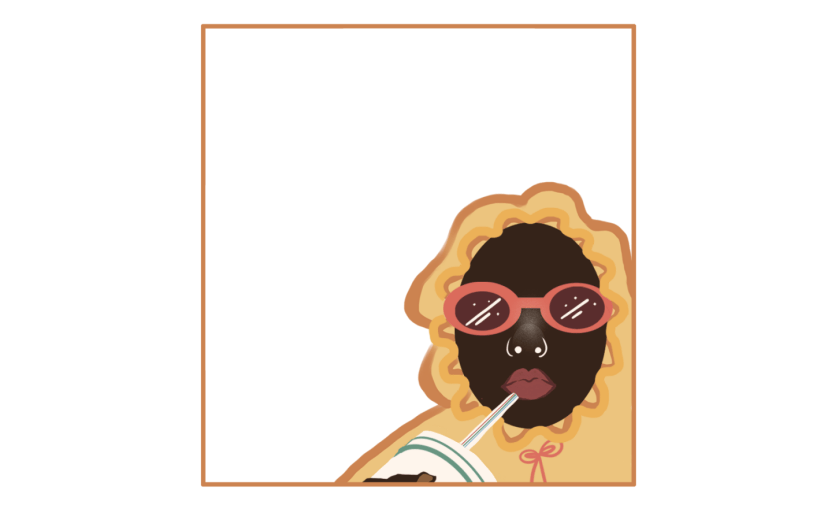 素材卡通女孩人物夏天边框装饰