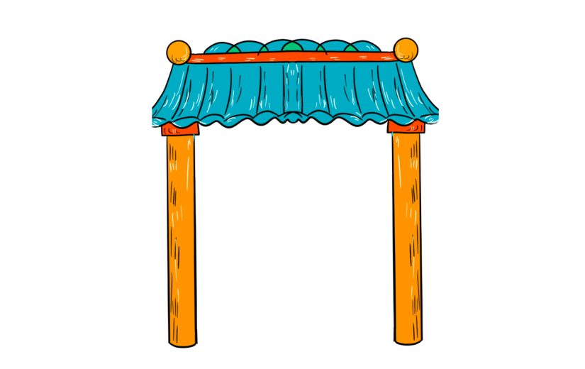元素国潮风牛年边框插画元素