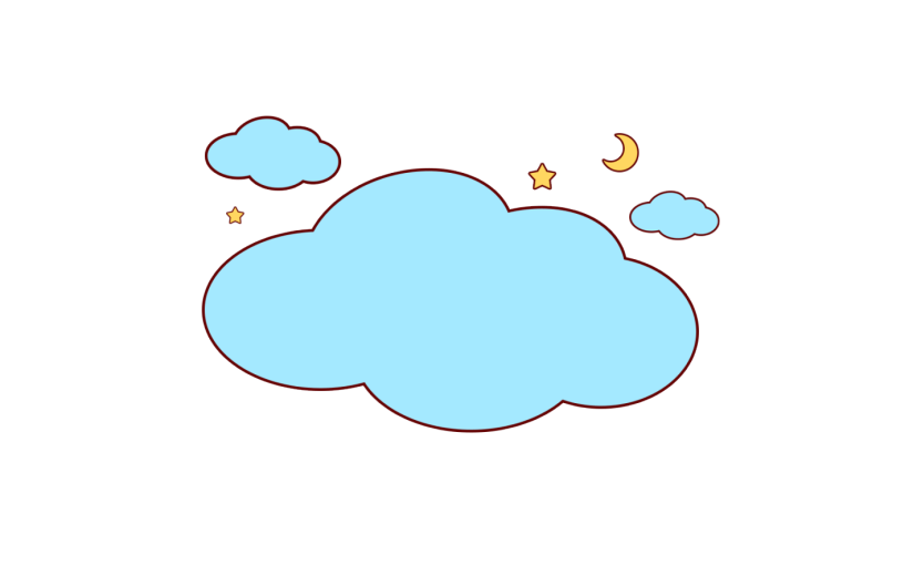 元素可爱卡通云朵边框对话框